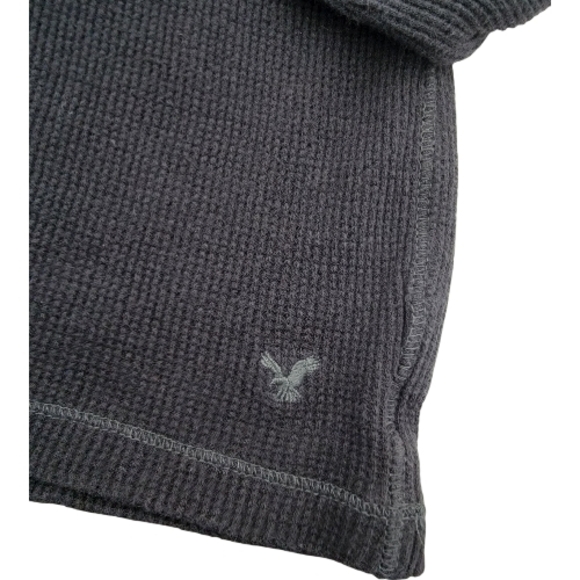 American Eagle Black Ribbed Long Sleeve Tee - Picture 3 of 5